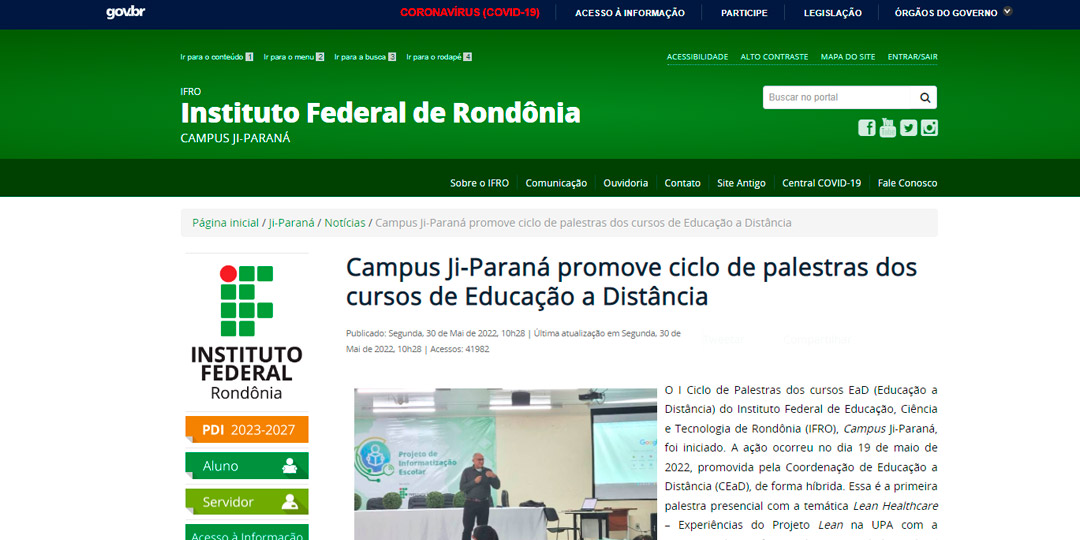 Campus Ji-Paraná promove ciclo de palestras dos cursos de Educação a Distância