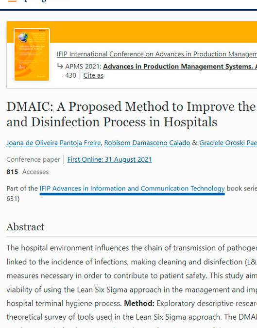 DMAIC: a proposed method to improve the cleaning and disinfection process in hospitals